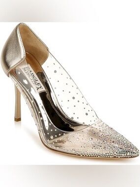 Badgley Mischka champagne  and Clear Crystal-Embellished Gisela